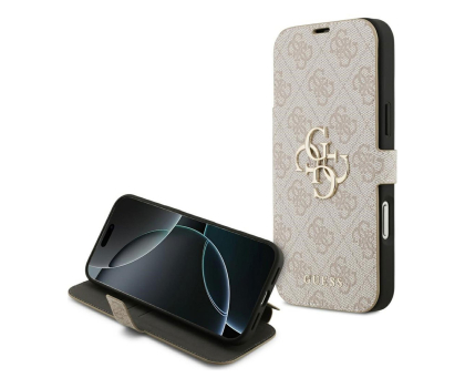 Etui do telefonów Guess Book 4G Metal Logo do iPhone 17 Pro Max różowy